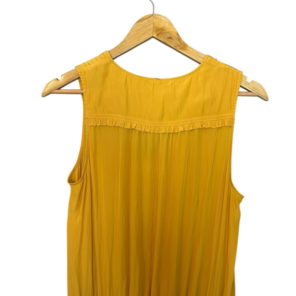 RAMY BROOK Caitlin Tiered Mini Dress Yellow V-Neck Ruffle Medium - Picture 6 of 8